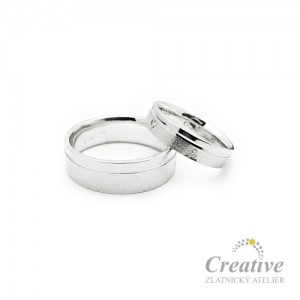 Snubní prsteny bílé zlato SP015
